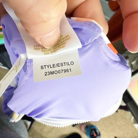 Anne Cole Multicolor Print One Piece Swimsuit Rash Guard Women's Size 6 - Picture 7 of 9